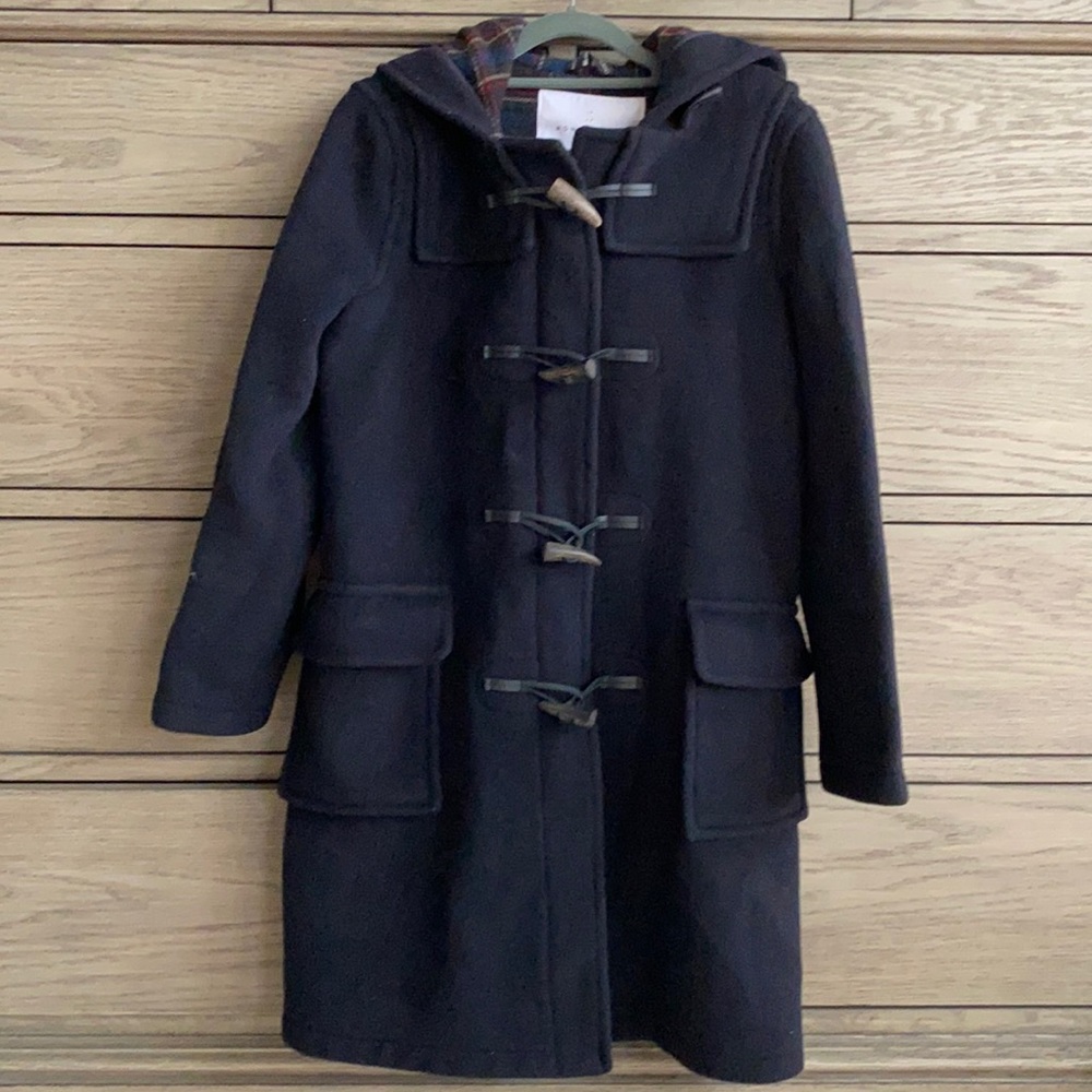 Made in England wool duffle coat with horn toggles